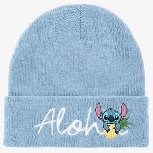 DISNEY LILO & STITCH Blue Aloha CUFF BEANIE! Unisex One Size Embroidery